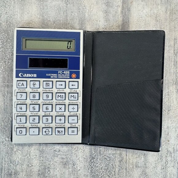 Canon Metric Conversion Electronic Calculator FC-42S Solar Power TESTED - Picture 1 of 6